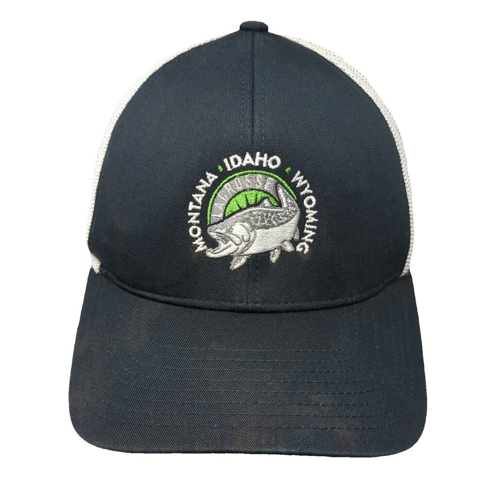 Pacific Headwear Trucker Hat Blue One Size Montana Idaho Wyoming Lacrosse Mesh